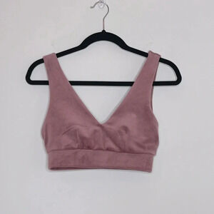 Kyoyo Velvet Crop Top Casual Strappy V Neck Size Medium